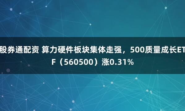 股券通配资 算力硬件板块集体走强，500质量成长ETF（560500）涨0.31%